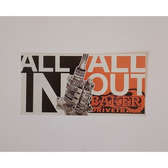 All In All Out Baker Drivetrain Sticker Decal 5.5" X 3" - Picture 1 of 1
